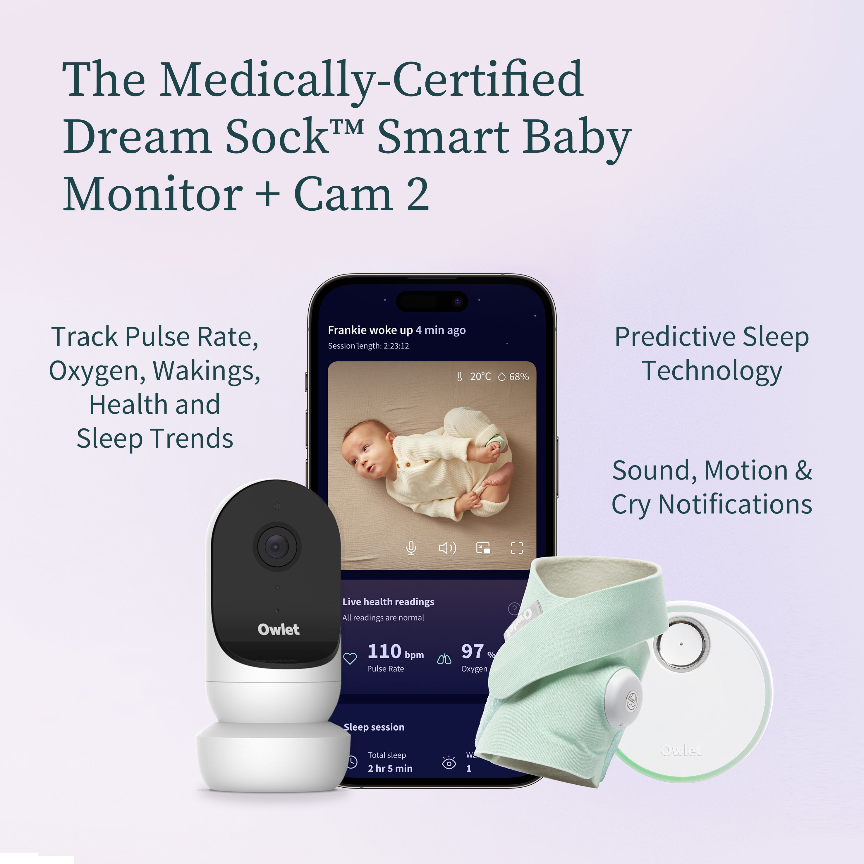 Owlet Dream Sock Cam 2 Bundle Smart Sleep Monitoring Owlet UK